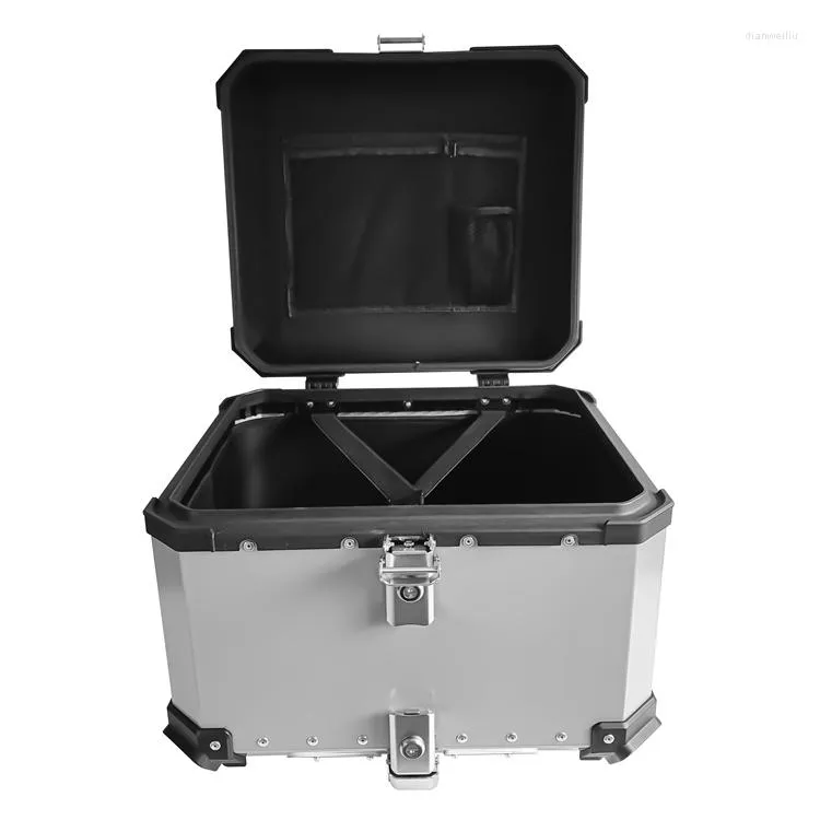 Motorradhelme Tail Box Top Wasserdicht und stoßfest Aluminium mit großer Kapazität, geeignet für 55L Trunk Universal