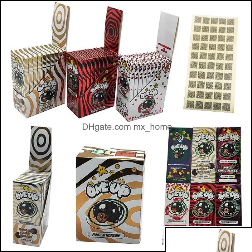 Boîtes d'emballage One Up Chocolate Bar Champignons Champignons 3.5G 3.5 Gram Oneup Package Box And Cream Display Sports2010 O Otval