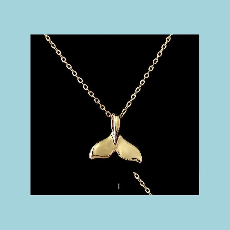 PendanT Necklaces Lovely Whale Tail Fish NauTical Charm Necklace For Women Girls Animal Fashion Necklaces 2 Colors Mermaid T Sexyhanz Dhjm0