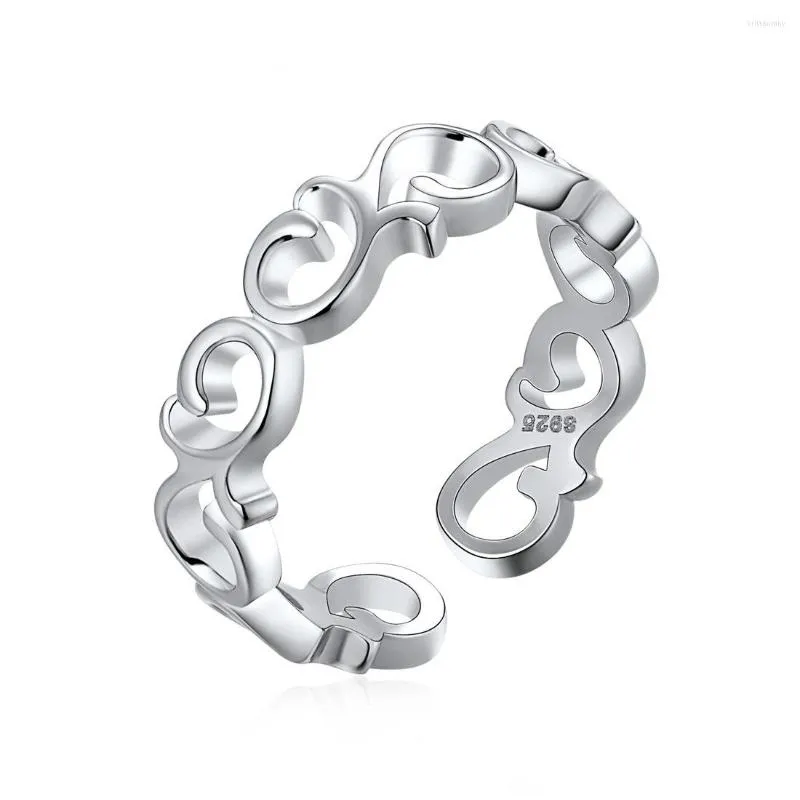 Pierścionki ślubne Prezent Kobiety Sterling Srebrny Celtic Knot Band Ring Irish Jewelry Eternity Love Bride Open CP516