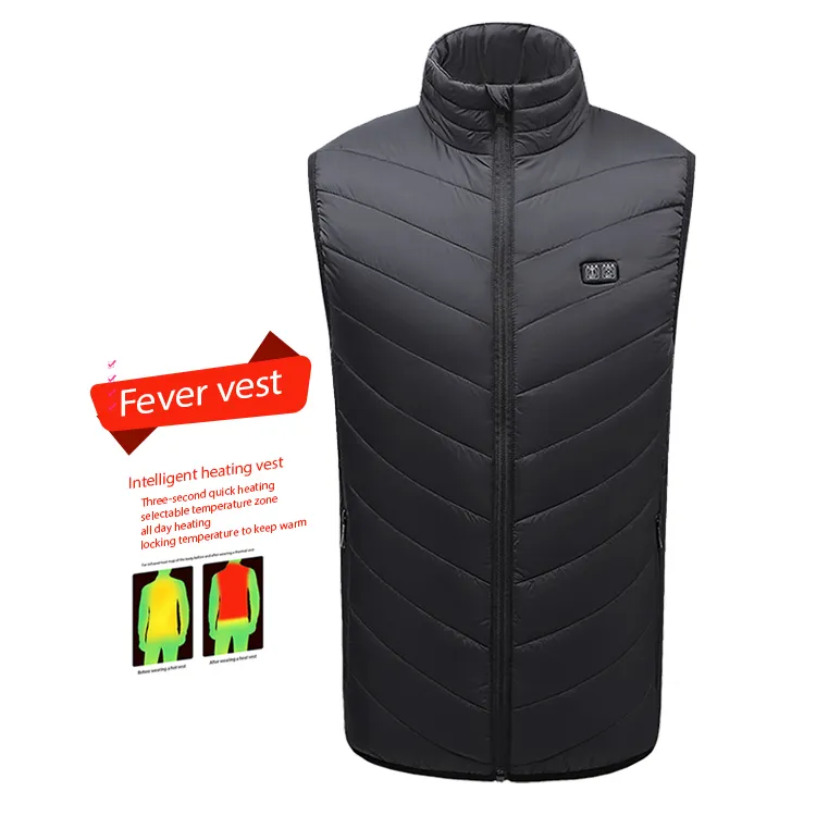 Verwarmingsvest Winddichte opwarming Hot jas Winterjas Stel de temperatuurverwarmde kleding 3 versnelling aan