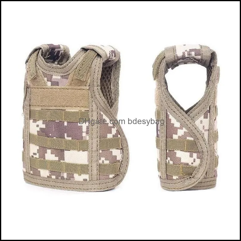 7 Color Mini Drinkware Handle Tactical Vest Outdoor Molle Vest Wine Beer Bottle Cover Beverage Cooler Adjustable