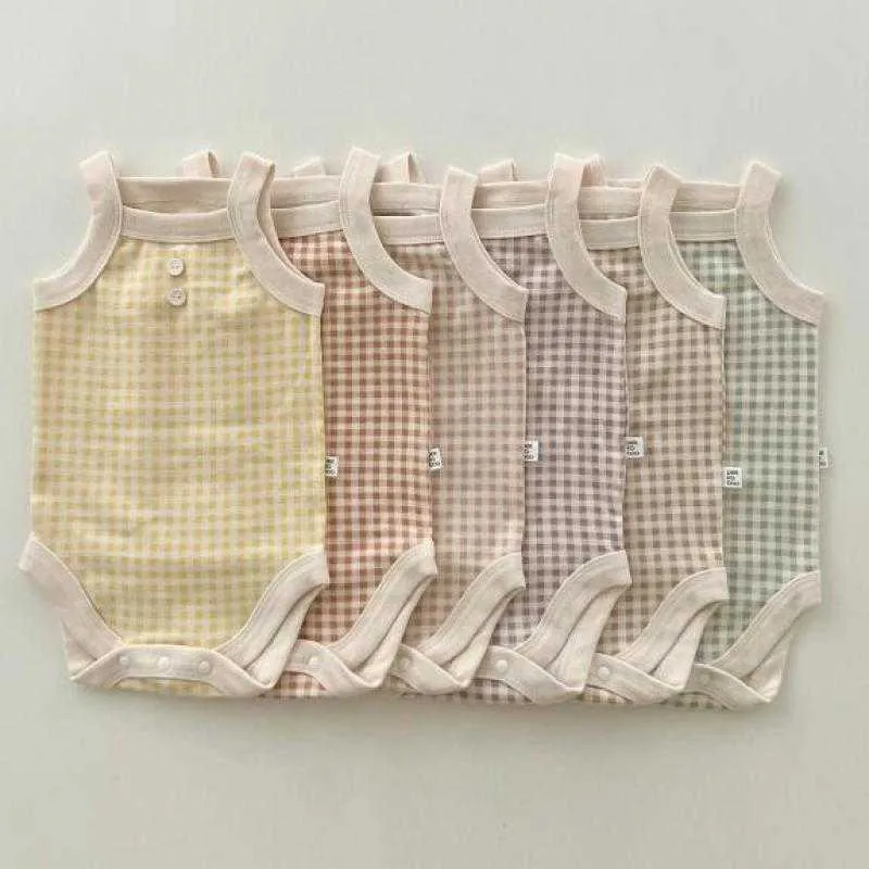 rompers kid boy fashion pliad softlessless bodysuit طفلة بسيطة رقيقة من القطن تنفس بذلة الرضع الصيف j220922