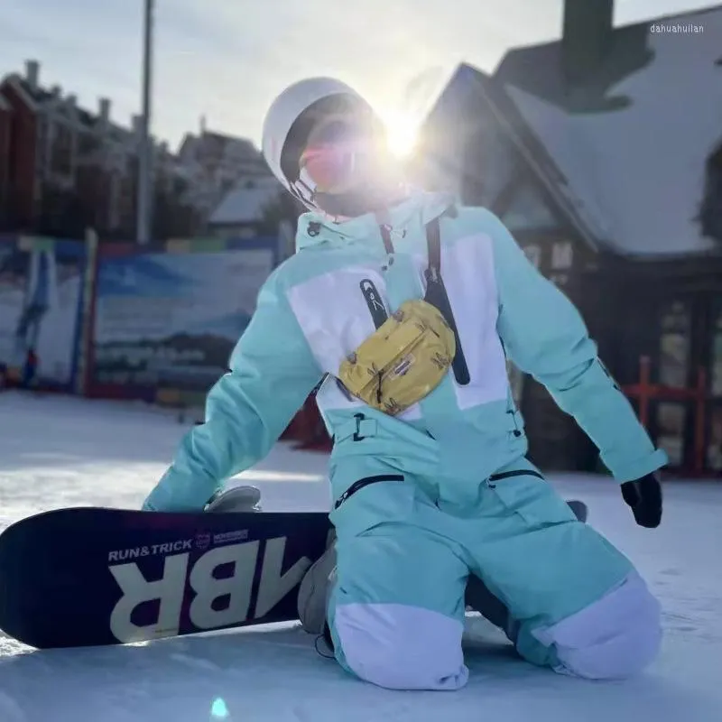 Skidåkning pass kvinnor vinter onesies skiddräkt windproot snörock utomhus varm isolerad jumpsuit snowboard snowboard jacka byxor mens