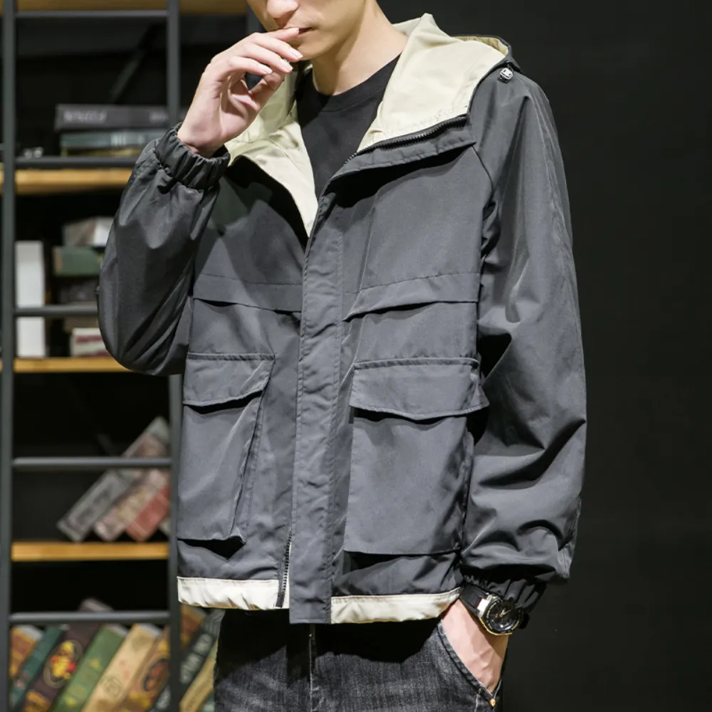 Veste à capuche pour hommes, vêtements à la mode, Harajuku, coupe-vent décontracté, Style japonais, veste légère