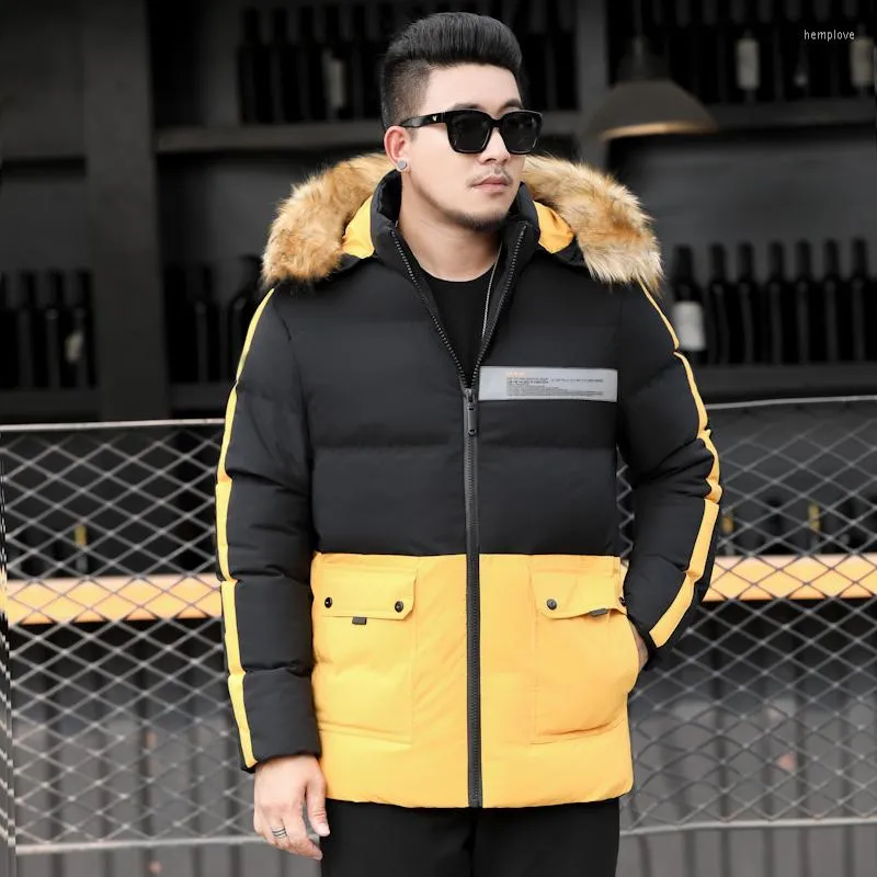 Manteau d'hiver en duvet pour hommes de grande taille pour hommes, manteau court rembourré en coton, Plus gros et mâle P155 veste hommes