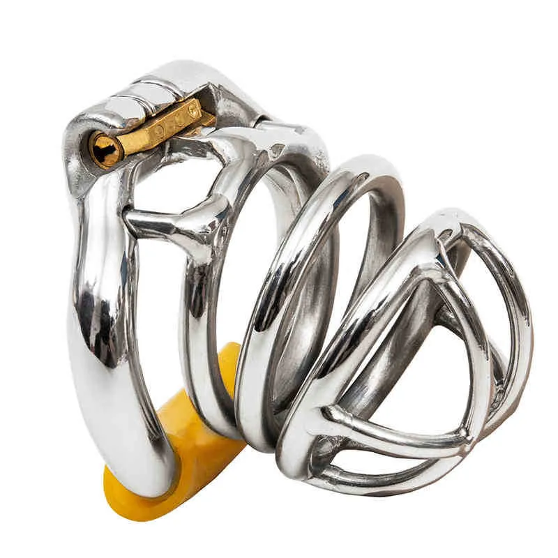 NXY Chastity Devices Ergonomisk rostfritt stål Stealth Lock Man Device Cock Cage Penis Ring Belt S051 220829