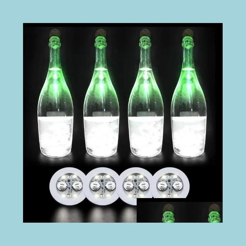 Matten kussens knipperen gloed LED -fles Sticker Coaster Lights Flashing Cup Mat voor kerstfeest Wedding Bar Vaas Decoratie Licht Dro DHXPO