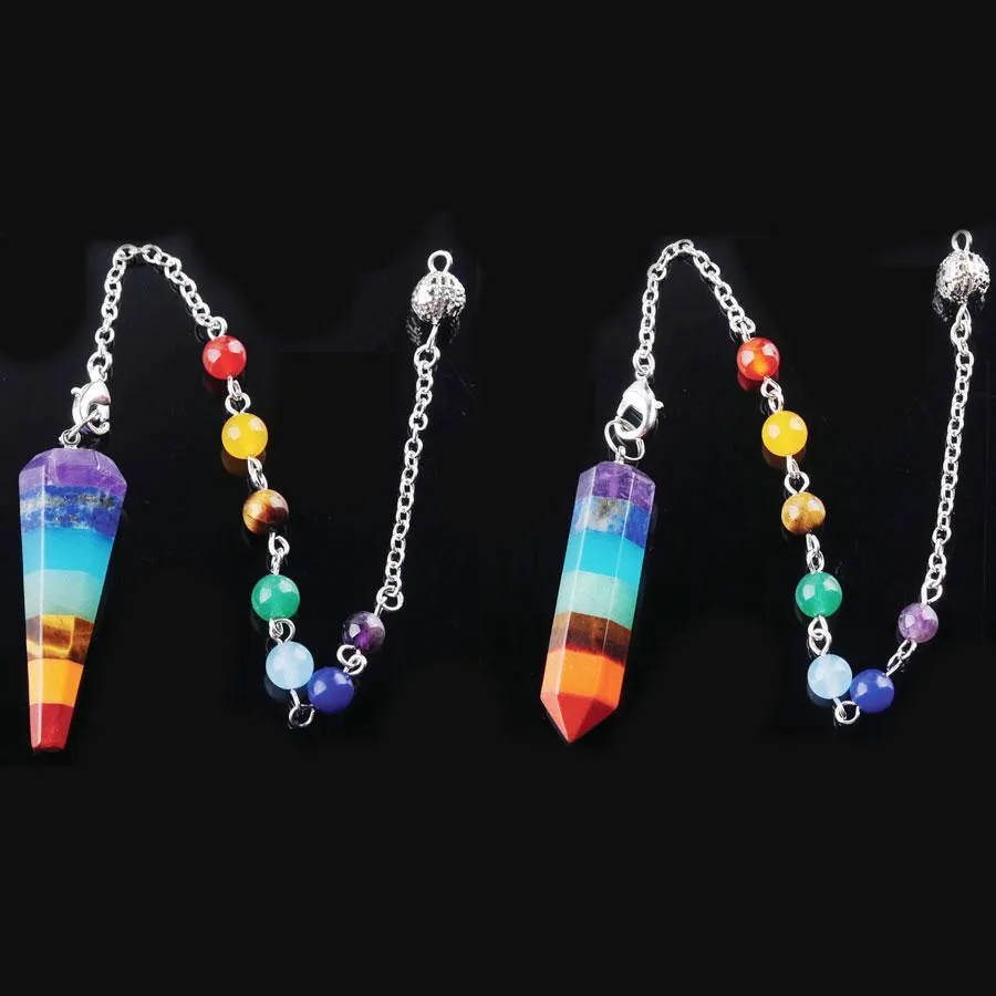 Pendant Necklaces Rainbow 7 Chakra Layered Pendant Necklace Healing Dowsing Reiki Pendum With Chain Bn360 Drop Delivery 2021 Lulubaby Dhigp