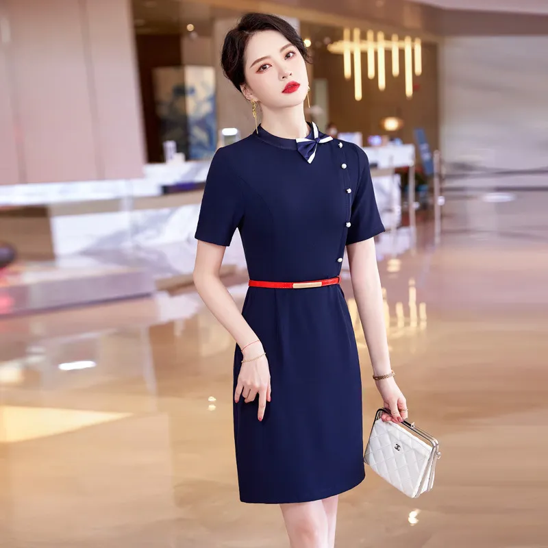 Ladies navy work dresses hot sale
