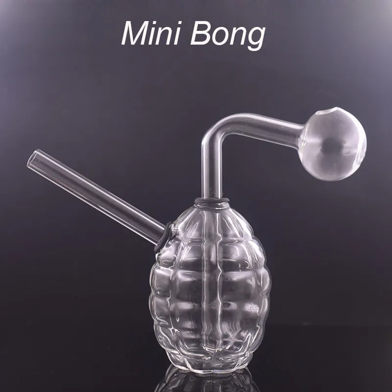 Wholesale Thick heady Creative MIni Grenade Glass oil burner pipe Detachable protable water dab rig bong