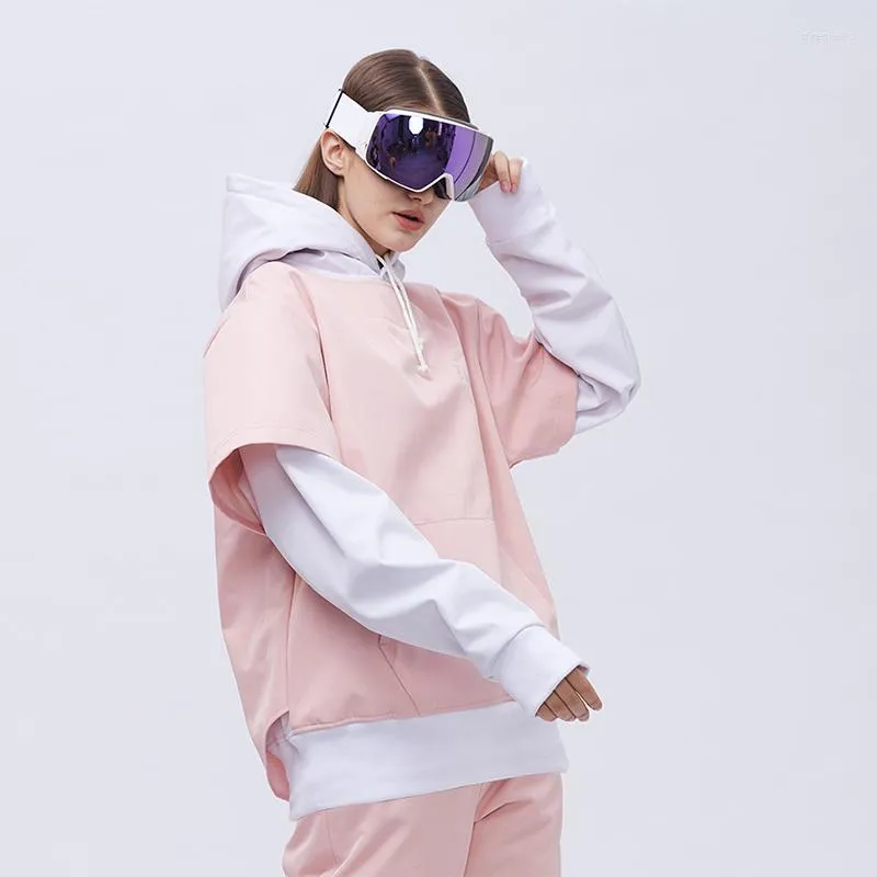 Giacche da sci 2022 Felpa con cappuccio da sci interna Tute da donna da uomo Snowboard Abbigliamento invernale Top riflettente Due pezzi Impermeabile