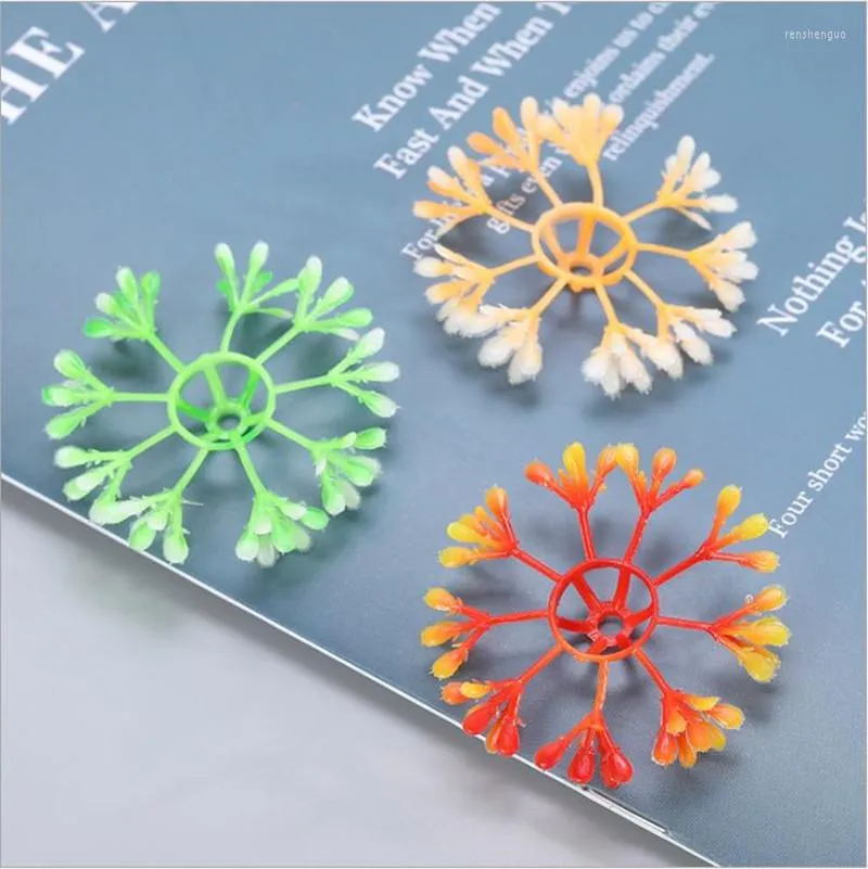 Decorative Flowers Artificial 4cm Millet Flower Core 3 Color Tomb-sweeping Day Stamen Plastic Water Plant Accessories Wedding DIY Decoration