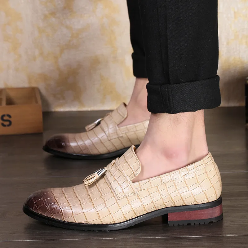 Роскошные крокодильные оксфордские туфли заостренные пальцы на одну стремянную винтажную кисточку мужская мода формальная повседневная обувь бизнес большие размеры 38-47