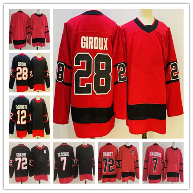 Claude Giroux Trikot 2022–23 Alex DeBrincat Tim Stutzle Brady Tkachuk Thomas Chabot Eishockey-Trikots Rot Schwarz