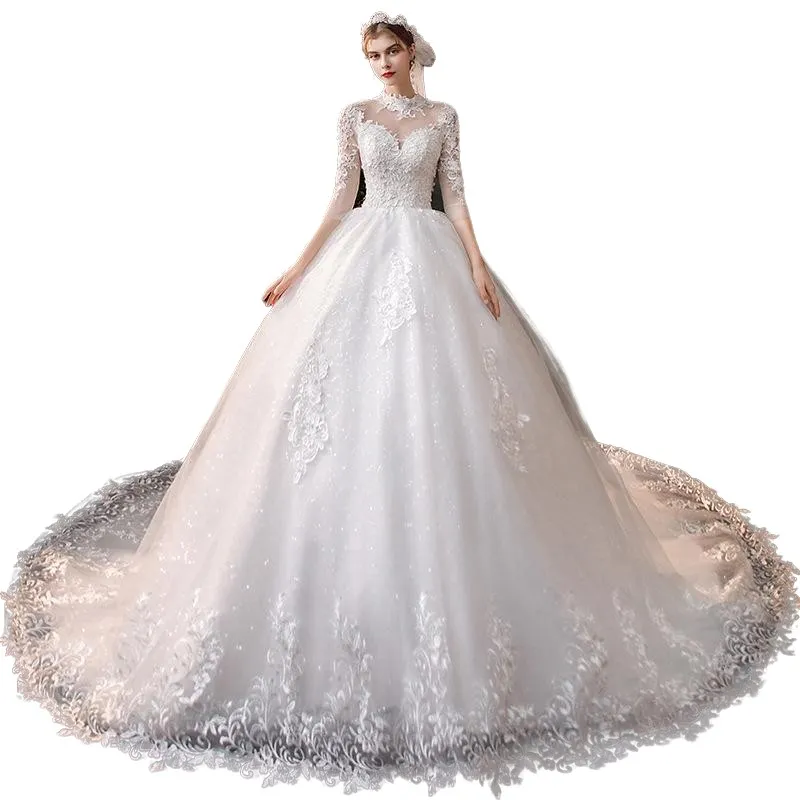 Économisez gros sur les achats en gros de CHAPEL TRAIN ROBES BRIDAL Robe De  Mariée Robe De Bal Avec Train Chapelle Robe De Mariée Sweetheart Dubai