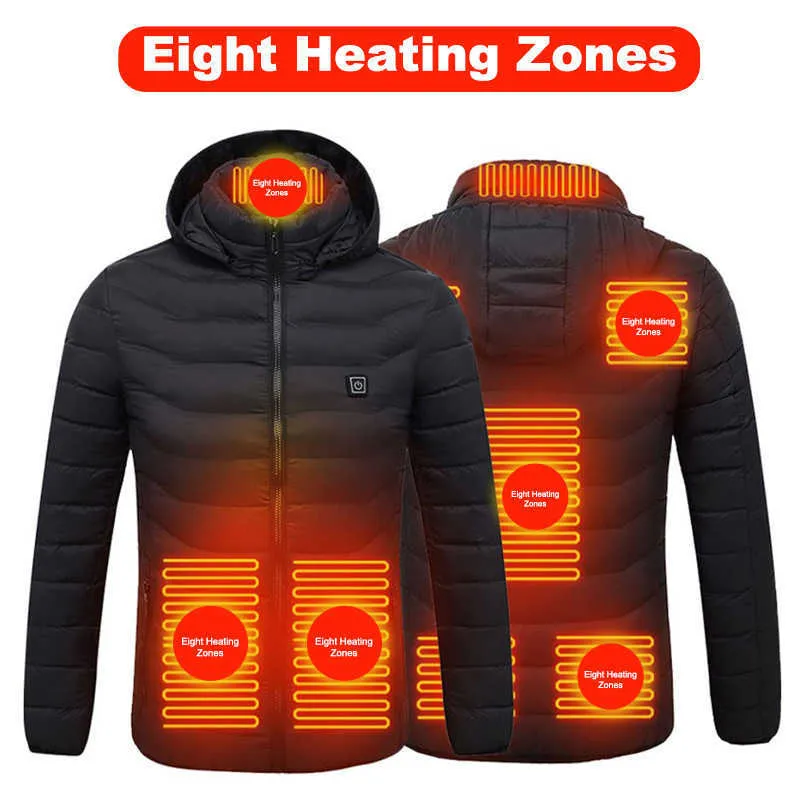 Jackor 2022 Ny uppvärmd kappa USB Electric Cotton Heater Thermal Clothing Chaleco Termico Heating Vest Mens Clothes Y2210
