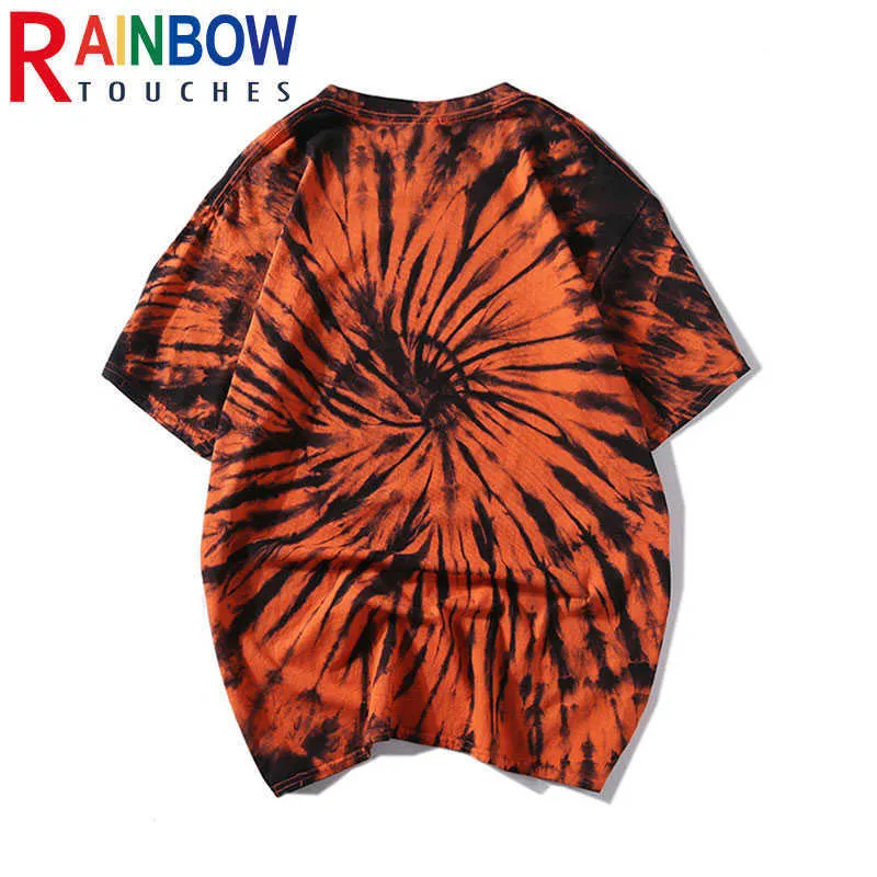 Camisetas de hombre Rainbowtouches Tie Dye Camiseta Hombre Algodón Moda Bulk Tidal High Street Camiseta Unisex Actual Cyber Celebridad Hip Hop Hombres T221006