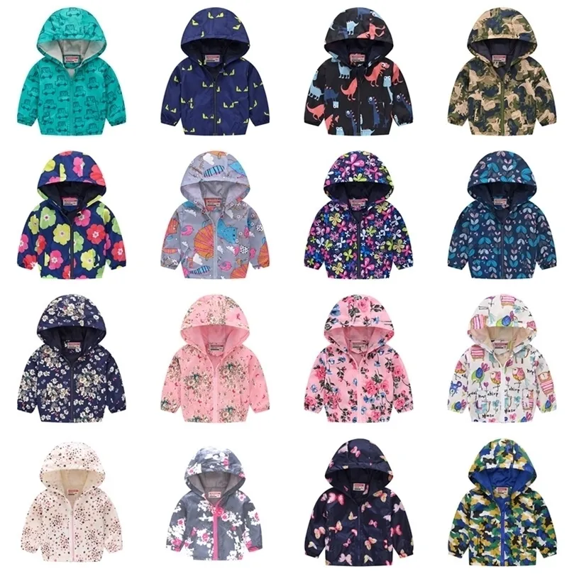 Jaquetas Crianças Meninas Meninos Outono Outerwear Jaquetas Zipper Windbreaker Casacos Branco Flor Hoodies Tamanho 1 2 3 4 5 6 7 Ano Crianças Roupas 2201006