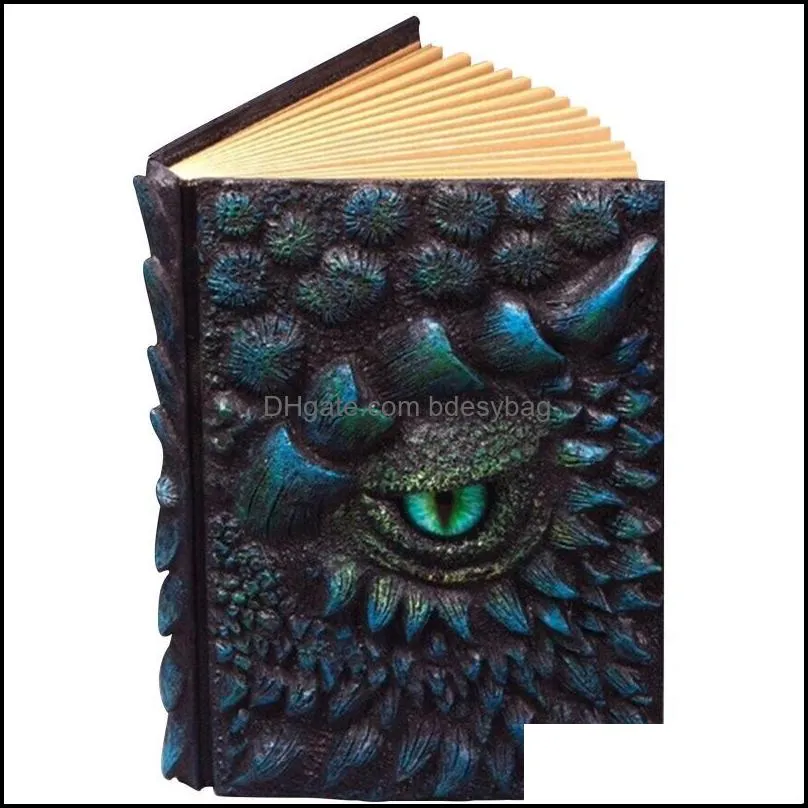 Anteckningar Notepads Dragon Eye Relief er Notebook Creative Fun Retro Harts Art Graved Hand Account Book Journal A5 NotebookSnotepads Dhnhx