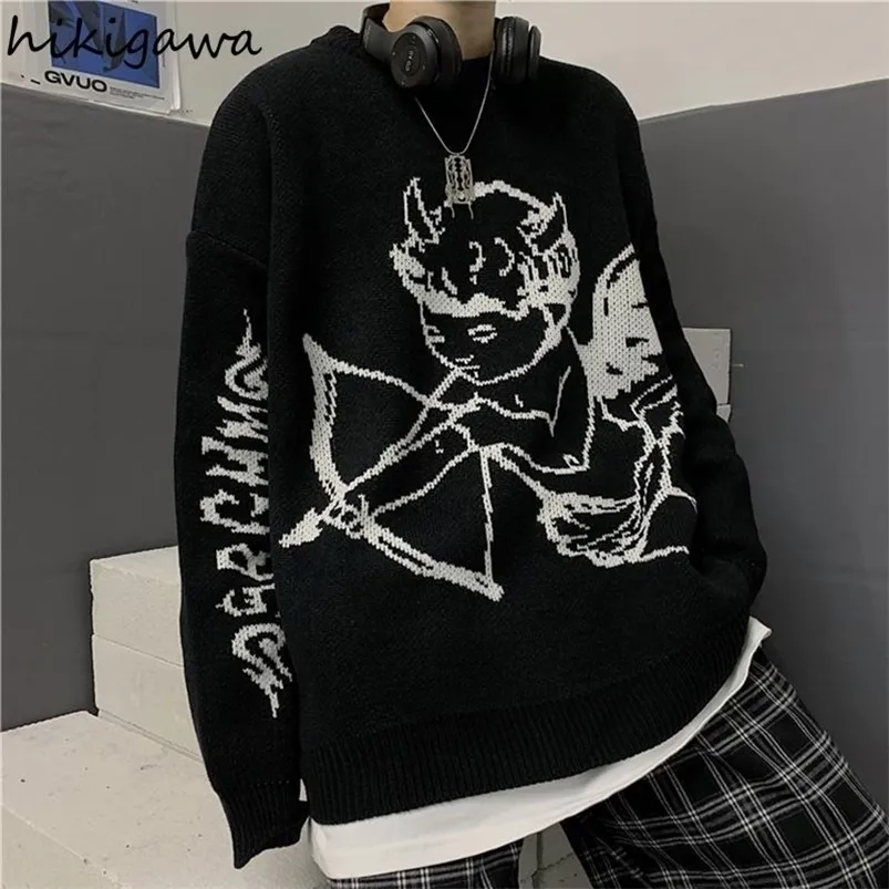 Pulls pour femmes Pull d'hiver Femmes Streetwear Tops surdimensionnés Mujer Angel Jacquard Pull tricoté Pull Femme Coréen Casual Pulls épais 221006