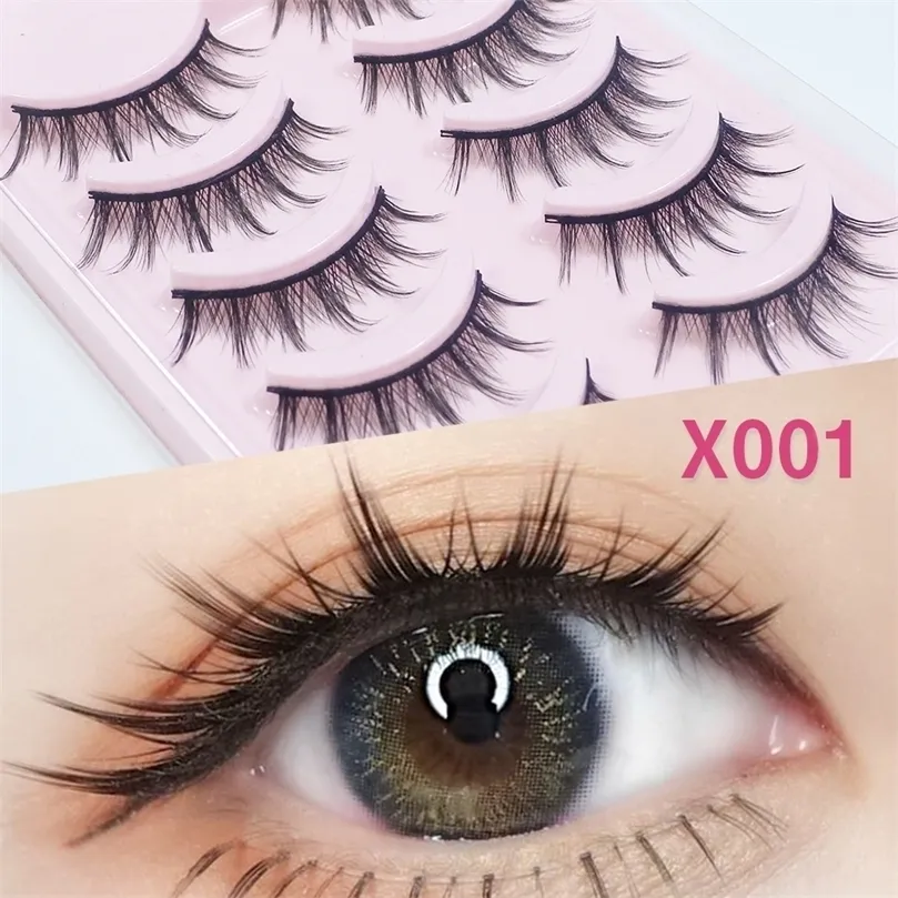 Manga Lashes Natural Look False Eyelashes Anime Lashes Mink Wispy Fluffy  Spiky 3D Volume Eyelashes Pack Korean Japanese Asian Cosplay Fake Eyelashes