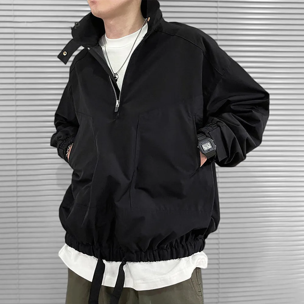 Japanese Style Oversized Blank Zip Up Jackets For Men
