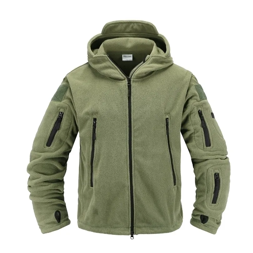 Herenjacks Tactische fleece jas Militair uniform Soft Shell Casual capuchon Jacket Men Thermal Army Clothing 220930
