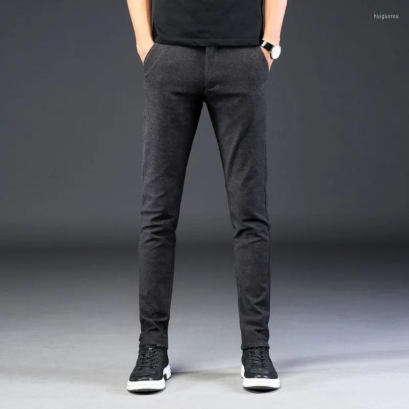 Men's Pants Men's Cotton Linen Men Spring Summer Solid Color Full Length Slim Fit Low Waist Mens Casual Trousers Fashion 2022