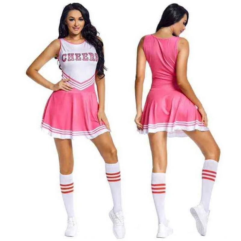 Women's Tracksuits New Youth/Adult Ladies Cheerleader Come School Girl Come Fancy Dress Cheerleader Uniform Set T220909