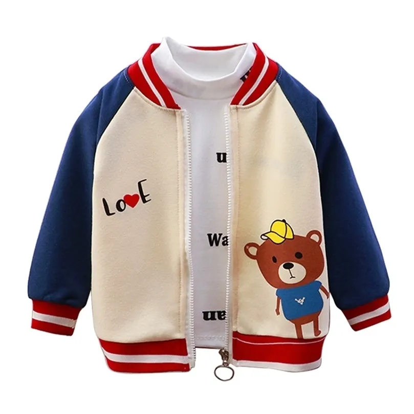 Jackets LJMOFA 16T Kid Fashion Jacket for Boy Coat Spring Autumn Baseball Uniform Cotton Light Weight Outerwear Baby Child Cloth D144 2201006