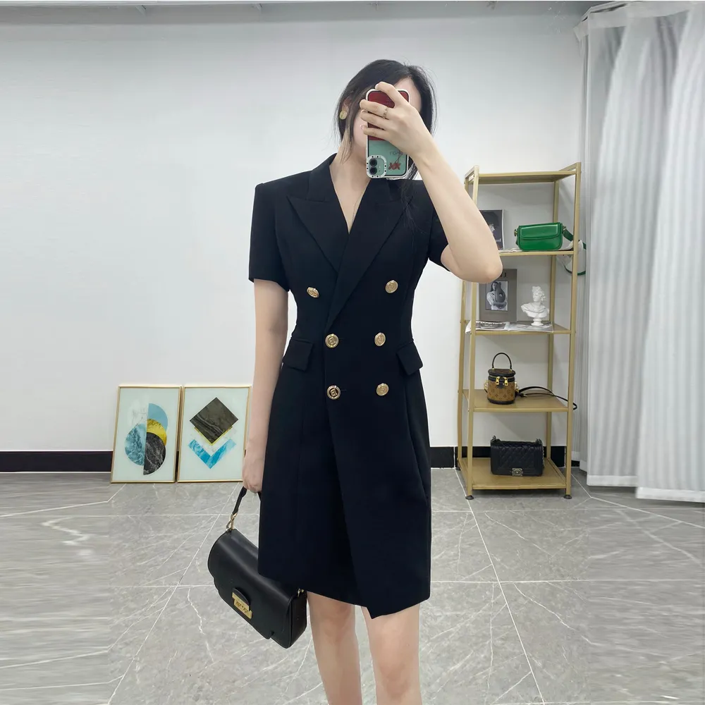 Arbetskl￤nningar Summer European och American Highend Women's Suit Dress Occupation OL Simple Atmosphere Kirt Female 221006