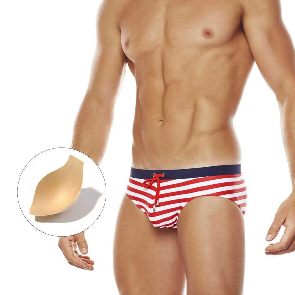 Men's Swimwear 2021 Men Striped Quick Dry The Bain Boy Swimsuits New Breathable Boxer Shorts Swimming Trunk Summer Mayo sungas J220913
