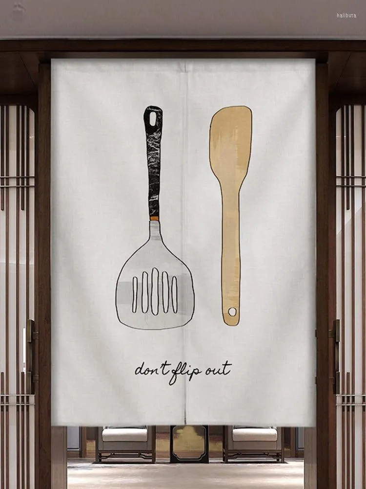 Japanese Style Geomantic Half Panel Door Kitchen Curtains Modern For Kitchen, Bedroom, And