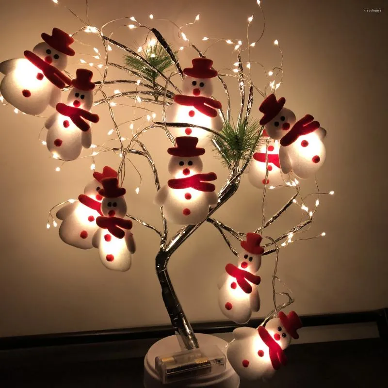 Decorazioni natalizie Decorazioni per alberi LED Ghirlanda String Light Pupazzo di neve Merry For Home 2022 Cristmas Ornament Navidad Gifts