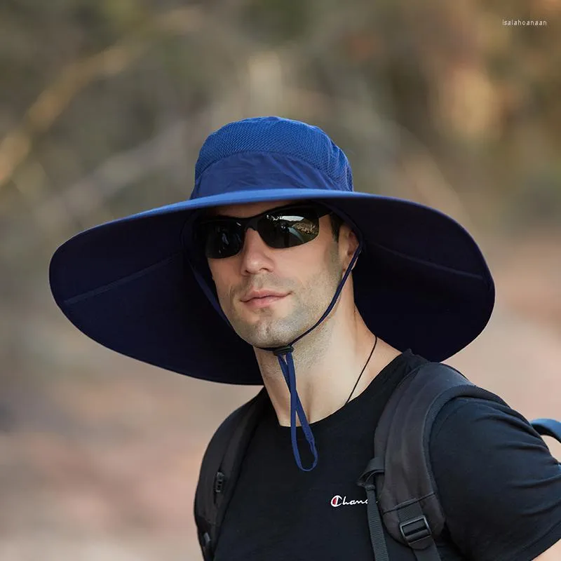 Berets mężczyźni szerokie grzbiet czapki słoneczne wiadro letnie wędkarstwo na świeżym powietrzu UV Anty Fisherman Beach Safari Cap Ochrona