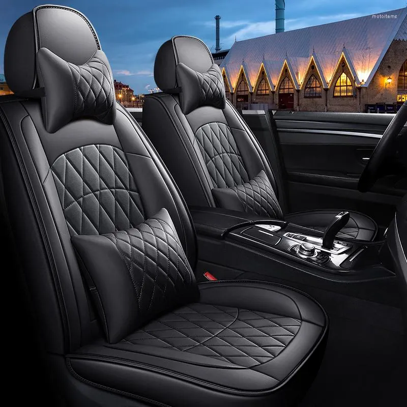 Car Seat Covers PU Leather 5 For Solaris I30 I40 Tucson Sonata Creta Encino Elantra Ix25 Ix35 Kona Accessories