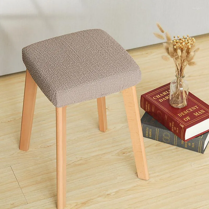 Chair Covers 1PC Universal Square Stool Cover Elastic Slipover Solid Wood Dining Minimalist Protector Dust Protection