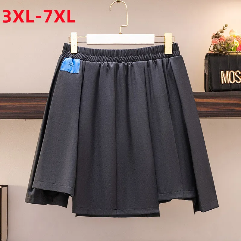 Plus size gray pleated skirt discount
