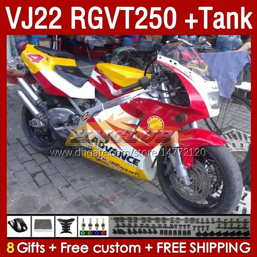 &Tank Fairings For SUZUKI RGVT250 RGV-250 SAPC VJ22 160No.31 RGV250 VJ 22 RGVT-250 90 91 92 93 94 95 96 RGVT RGV 250 CC 1990 1991 1992 1993 1994 1995 1996 Fairing red yellow