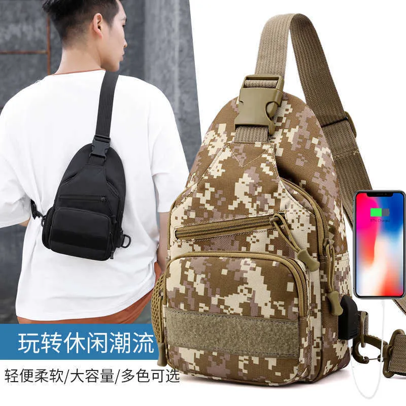 HB PNEW Fashion Chest Bag Men Fashions Sport Leisure Messenger Outdoor Messenger Bags Men's Small One Shoulder Camouflage Tactical Slingshot