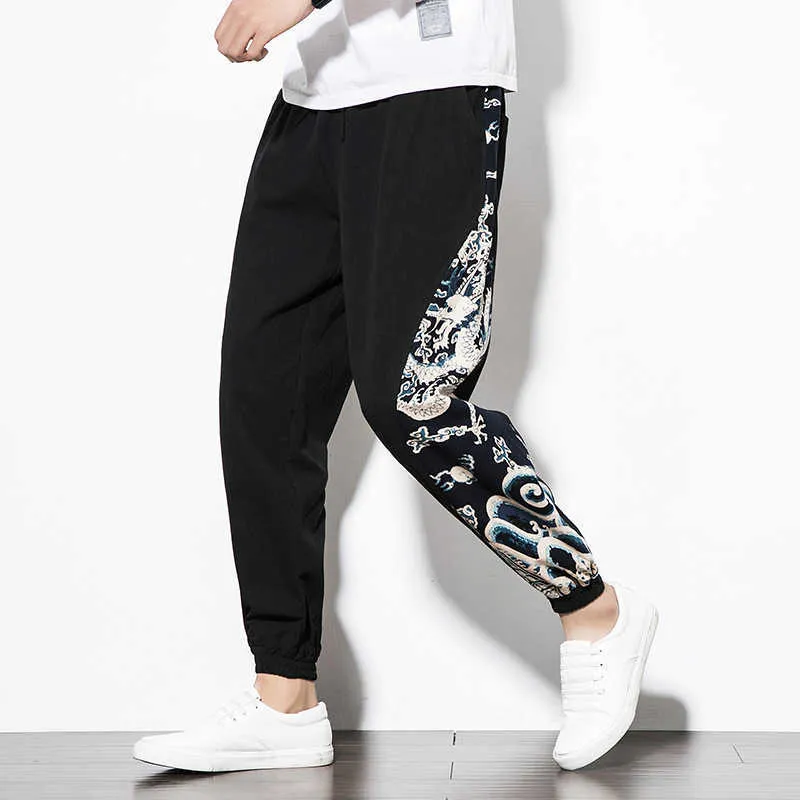 Men's Pants BANNAJI Chinese Dragon Harem Joggers Sweatpants Japanese Streetwear Trousers Work s 2021 M-5XL G220929