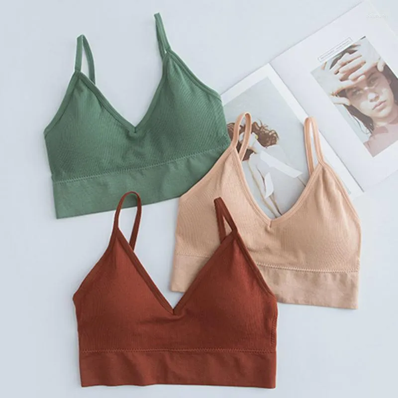 Bustiers Corsets Femmes Été Débardeurs Débardeurs Sans Manches Bustier En Coton Non Rembourré Soutien-Gorge Bandeau Gilet Haut Court T-shirts Sans Couture 2022