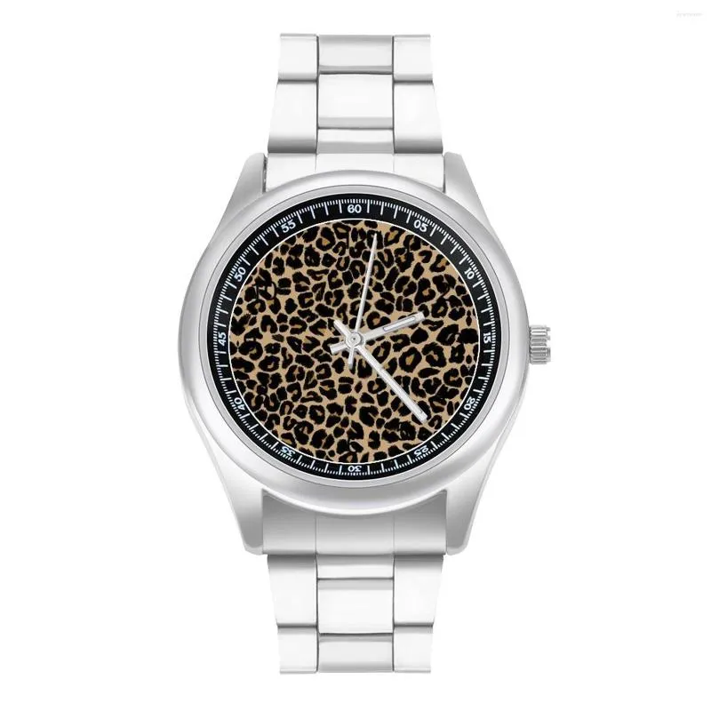 Wristwatches Leopard Print Traditional Quartz Watch Animal Pattern Po Simple Wrist Steel Outdoor Man Wristwatch