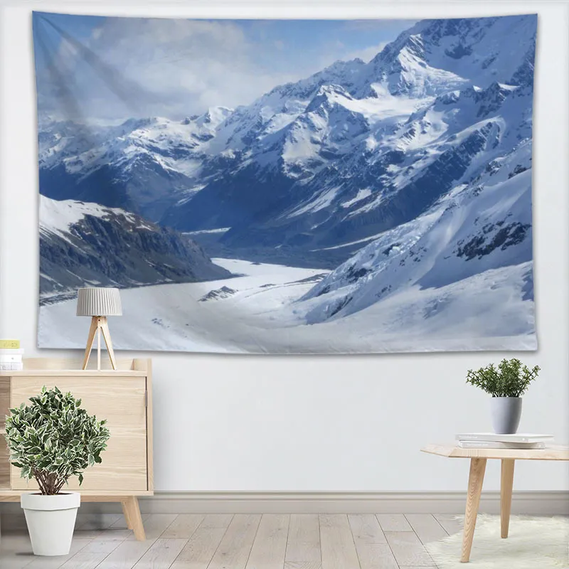 Tapestries Custom snow mountain Tapestry Wall Hanging For Party Decorations Art Home Decor Beach Towel Blankets Customized 221006