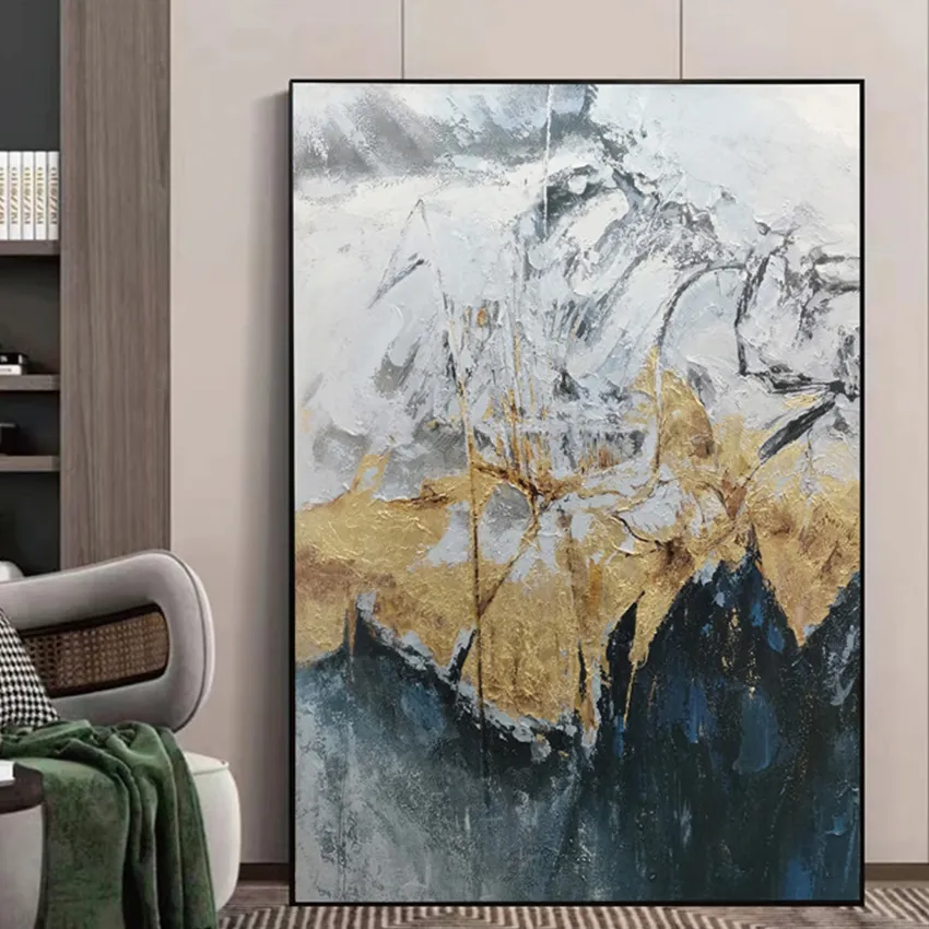 Obrazy 100 Ręcznie malowane abstrakcyjne obraz olejny na płótnie w salonie złoto nowoczesne sztuka ścienna dekoracyjny obraz bezramowy 221006