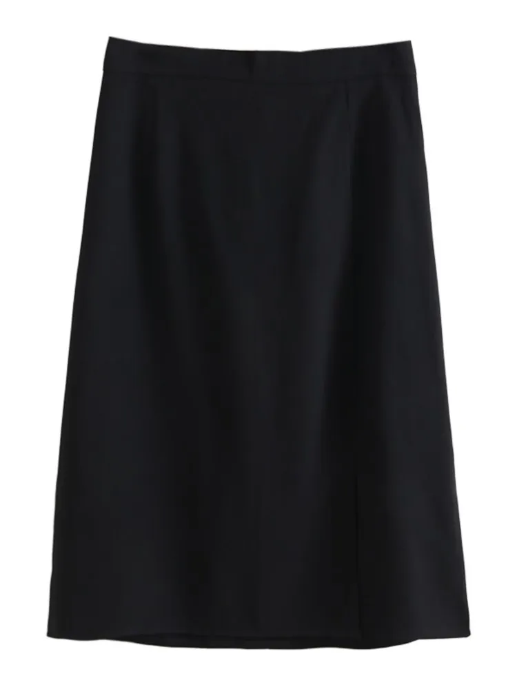 Sukienki w dużych rozmiarach odzież damska spódnice plus size styl Spring Fashion krótka szczupła czarna strona z rozdzielczymi dna po stronie wysokiej talii T562312 221006