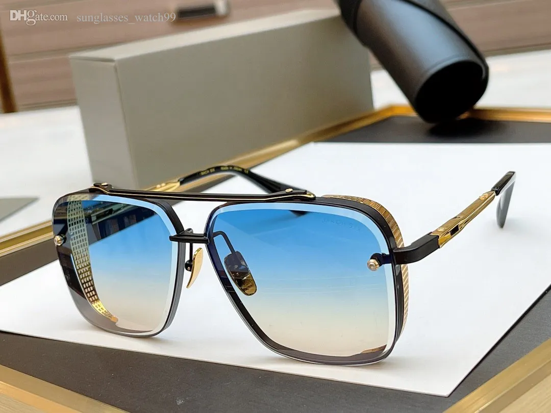 Um dita mach seis principais óculos de sol de qualidade de qualidade para homens, designer de marca de edição limitada Mulheres UV New Selling World Fashion Show de moda italiano exclusivo