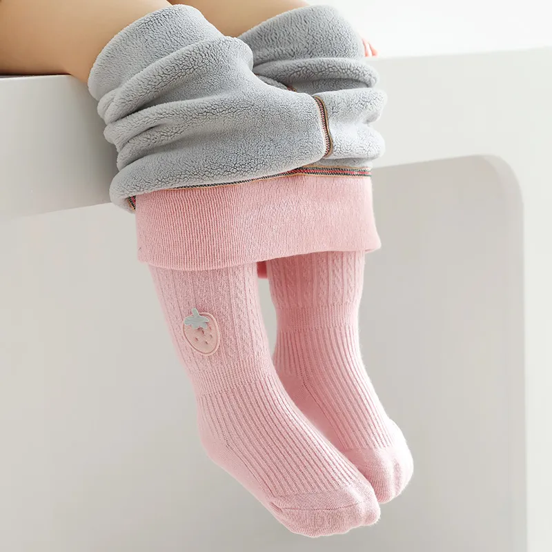 Leggings Tights Toddler Girl Winter Cotton Pantyhose Child Thermal Thick Velvet Warm Kid Pants born Infant Strawberry Baby Accessories 221006