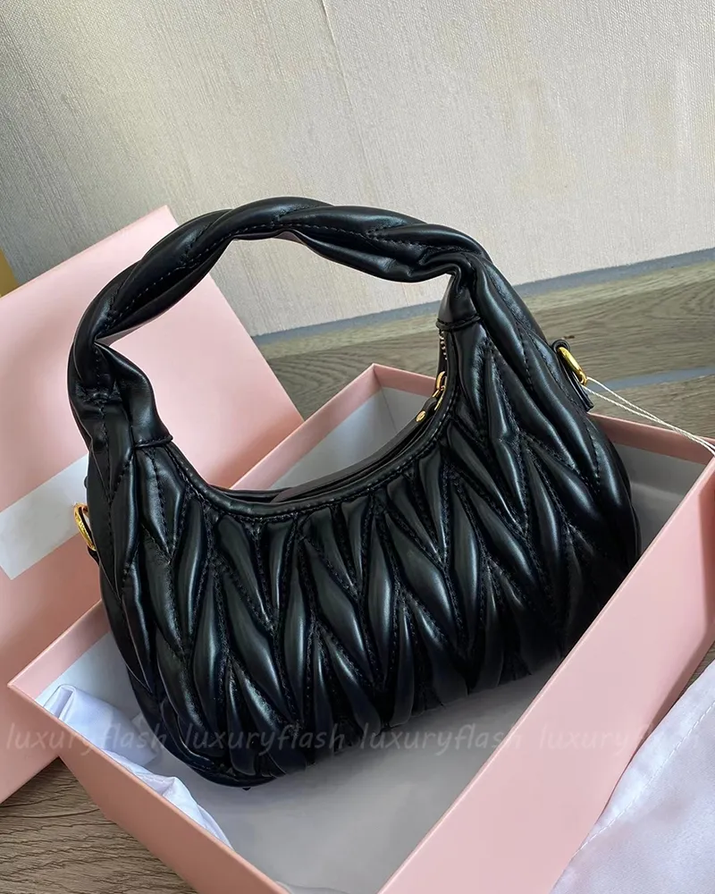Totes Handbags Women Designer Shoulder Bags Wander Handbag Fashion Pleated Soft Sheepskin Hobo Bag Black White Pink Silvery Ladies Handle Tote Crossbody Purse From 56 99 DHgate